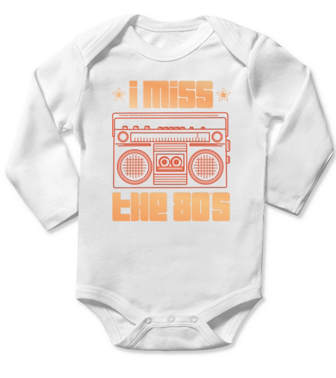 I Miss The 80s Eighties Decade 1980 Vintage 80s Long Sleeve Baby One-Piece