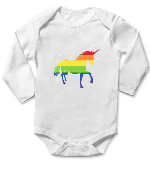 LGBT Unicorn Rainbow Flag Long Sleeve Baby One-Piece