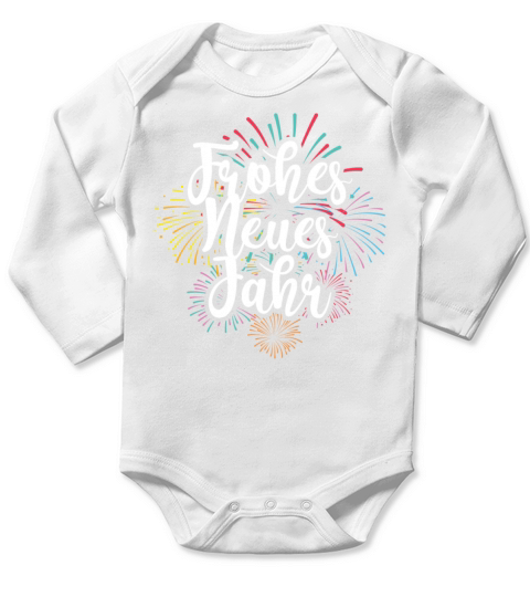 New Year Party Happy New Year Long Sleeve Baby One-Piece