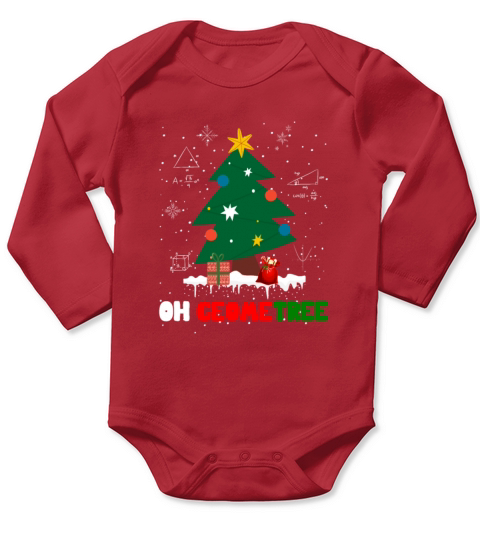 Oh Geometree Funny Christmas Geometry Math Teacher Long Sleeve Baby One-Piece