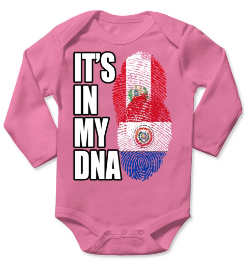 Paraguayan And Peruvian Mix Heritage DNA Flag Long Sleeve Baby One-Piece
