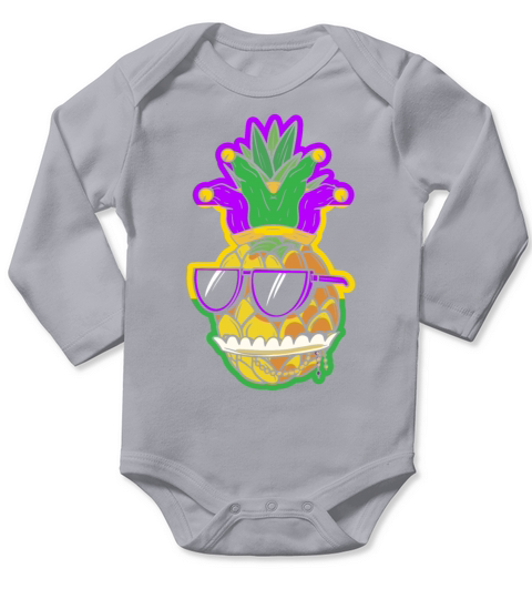 Pineapple Mardi Gras New Orleans Louisiana Long Sleeve Baby One-Piece