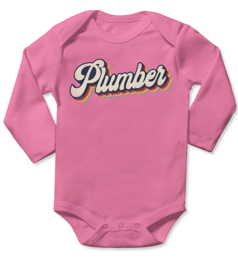 Plumbing Plumber Retro Vintage Long Sleeve Baby One-Piece