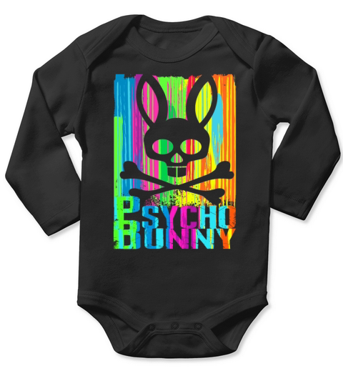 Retro Psycho Bunny Horror Long Sleeve Baby One-Piece