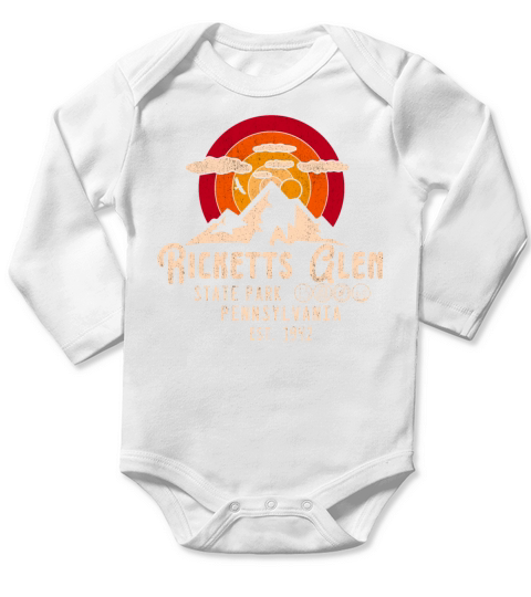 Ricketts Glen State Park Pennsylvania Vintage Long Sleeve Baby One-Piece
