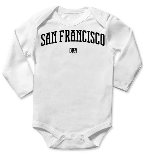 San Francisco California Vintage Long Sleeve Baby One-Piece
