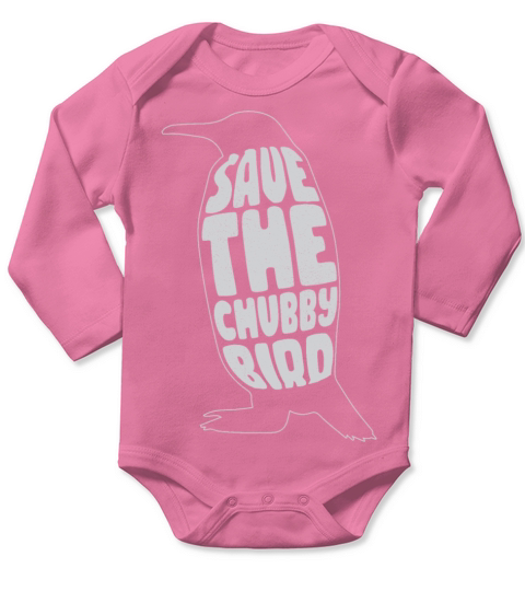 Save The Chubby Bird - Vintage Penguin Long Sleeve Baby One-Piece