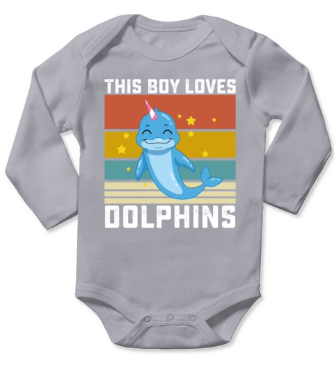 This Boy Loves Dolphins Long Sleeve Baby One-Piece
