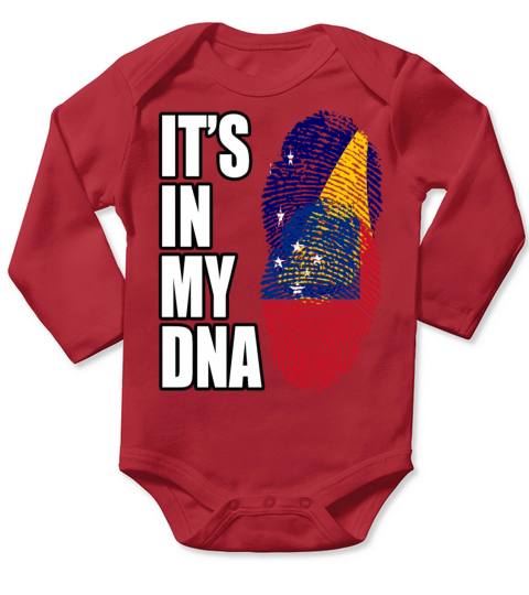 Tokelauan And Samoan Mix Heritage DNA Flag Long Sleeve Baby One-Piece