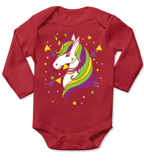 Unicorn Lover Mardi Gras New Orleans Louisiana Long Sleeve Baby One-Piece