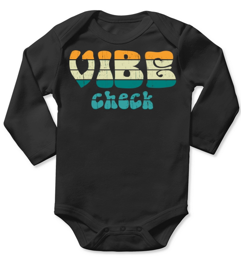 Unique Vintage Retro Style Meme Vibe Check Long Sleeve Baby One-Piece
