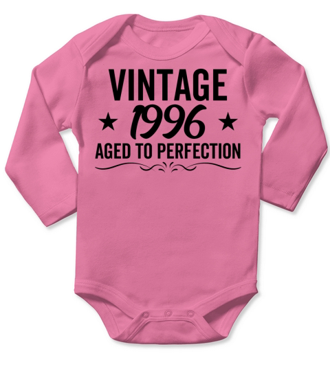 Vintage 1996 Aged To Perfection Long Sleeve Baby One-Piece