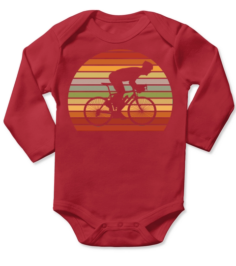 Vintage Bicycle Mountain Bike Bicycling Cyclist Long Sleeve Baby One-Piece
