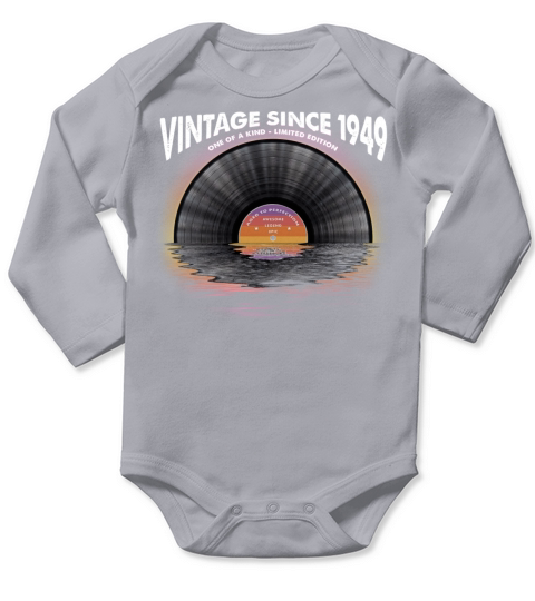 Vintage since 1949 Retro Disco Music Vintage Long Sleeve Baby One-Piece
