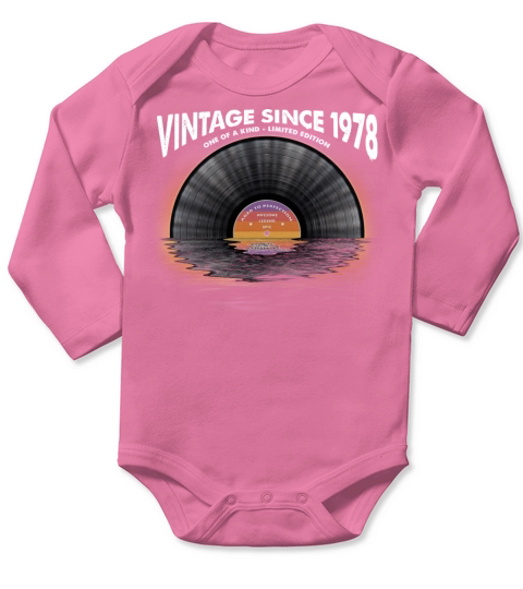 Vintage since 1978 Retro Disco Music Vintage Long Sleeve Baby One-Piece