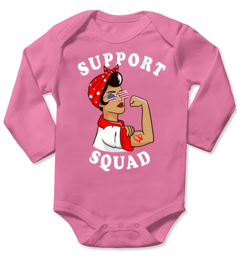 Wear Red Ribbon Heart Disease Awareness Long Sleeve Baby One-Piece