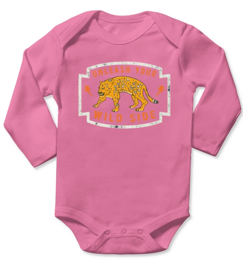 Wild Side Jaguar Cheetah Wildlife Cat Long Sleeve Baby One-Piece