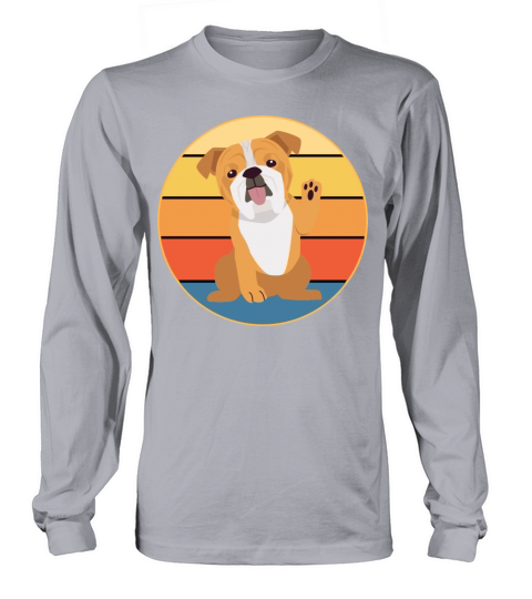 Bulldog Dog Breed Vintage Retro Sunset Long sleeved Unisex