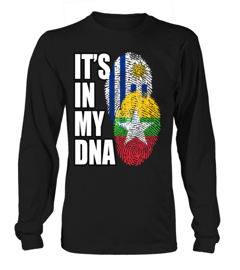 Burmese And Uruguayan Mix Heritage DNA Flag Long sleeved Unisex
