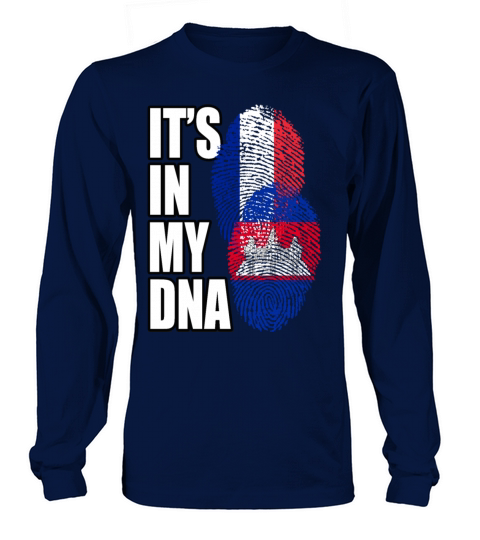Cambodian And French Mix Heritage DNA Flag Long sleeved Unisex