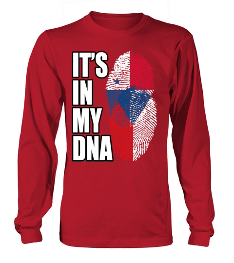 Czech And Panamanian Mix Heritage DNA Flag Long sleeved Unisex