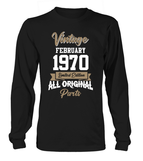 February 1970 Vintage Birthday Present Long sleeved Unisex