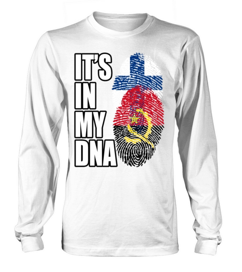 Finland And Angolan Mix Heritage DNA Flag Long sleeved Unisex