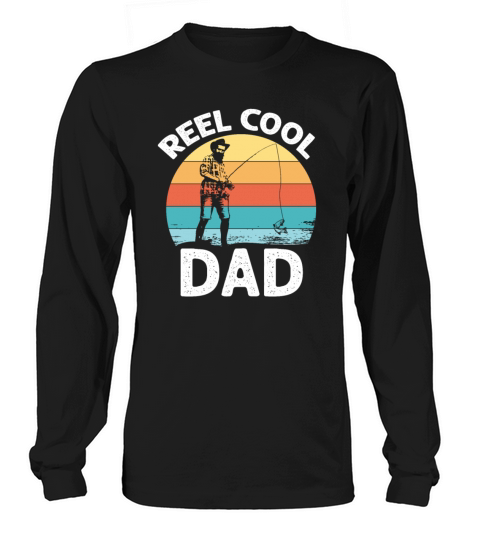 Funny Quote Distressed Vintage Real Cool-Dad Fishi Long sleeved Unisex