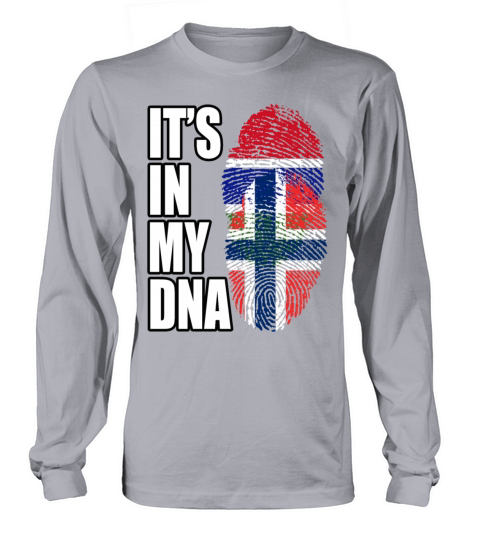 Gambian And Norwegian Mix Heritage DNA Flag Long sleeved Unisex