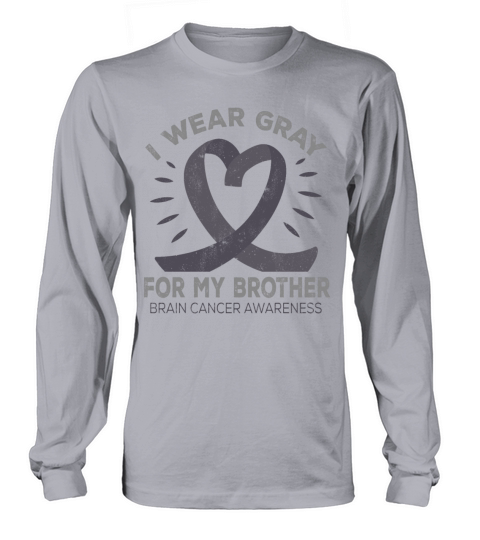 Month May Gray Ribbon Brain Cancer Awareness Long sleeved Unisex