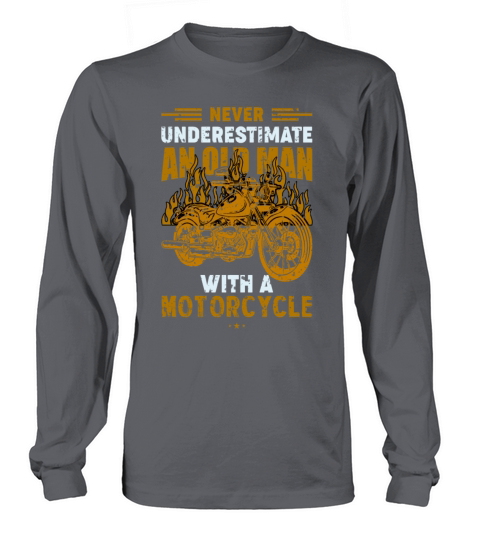Old Man Motorcycle Rider Retro Vintage Classic Long sleeved Unisex