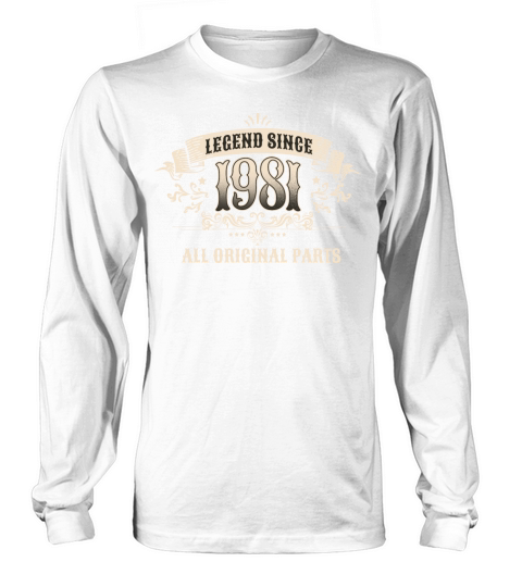 Retro Vintage Birthday Legend Since 1981 Long sleeved Unisex