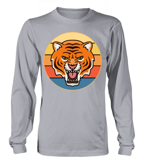 Tiger Big Cat Vintage Retro Sunset Long sleeved Unisex