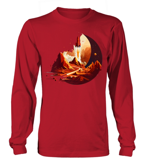 Vintage Space Science Mars Fiction Geek Solar Long sleeved Unisex