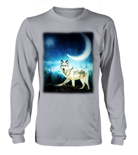 Wolf artwork design predator face imprint Long sleeved Unisex