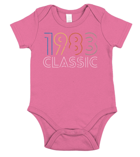 40 Years Vintage 1983 Retro 40th Birthday Short Sleeve Baby One-Piece