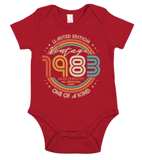 40th birthday vintage 1983 aged perfectly Short Sleeve Baby One-Piece