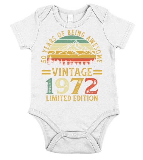 50 Years of Being Awesome Vintage 1972 Short Sleeve Baby One-Piece