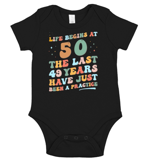 50th birthday Man Woman 2023 Funny Groovy Life Short Sleeve Baby One-Piece