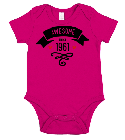 awesome since 1961 Short Sleeve Baby One-Piece