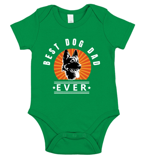 Best Dog Dad Ever German Shepherd Dog Sunburst Short Sleeve Baby One-Piece
