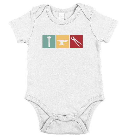 Blacksmith Tools Retro Vintage Short Sleeve Baby One-Piece