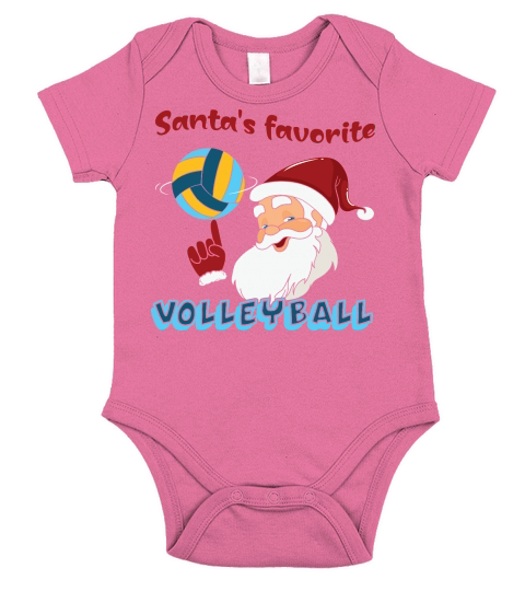 Christmas Sport Santas Favorite Volleyball Short Sleeve Baby One-Piece