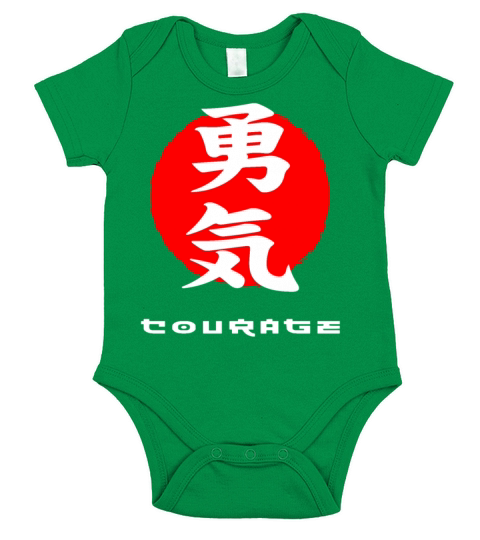 Courage Japan quote Japanese kanji words Short Sleeve Baby One-Piece