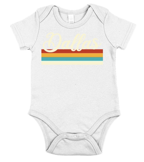 Dallas - Texas - Retro - Vintage - United States Short Sleeve Baby One-Piece