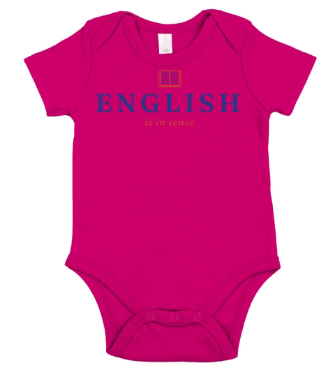 english is in tense - language - lettering - book Short Sleeve Baby One-Piece