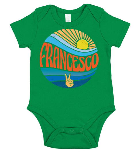 Francesco Shirt Vintage Sunset Francesco Groovy Short Sleeve Baby One-Piece