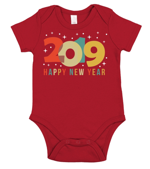Happy New Year 2019 Vintage New Years Eve Gift Short Sleeve Baby One-Piece