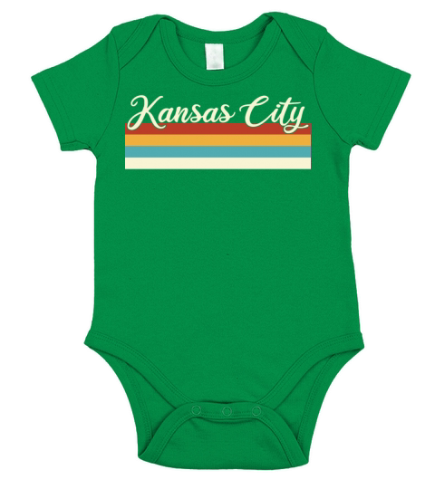 Kansas City - Retro - Vintage - United States Short Sleeve Baby One-Piece