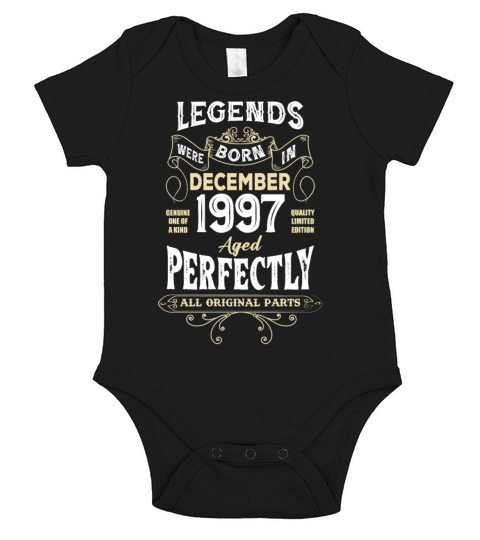 Legends Were Born In December 1997 Birthday Short Sleeve Baby One-Piece